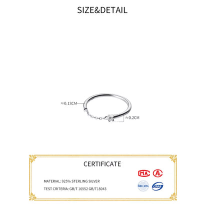 Chain Rings for Women 925 Silver Real Minimalist Fine Rings Female Silver Ring 925 Women on Finger Korean Slim